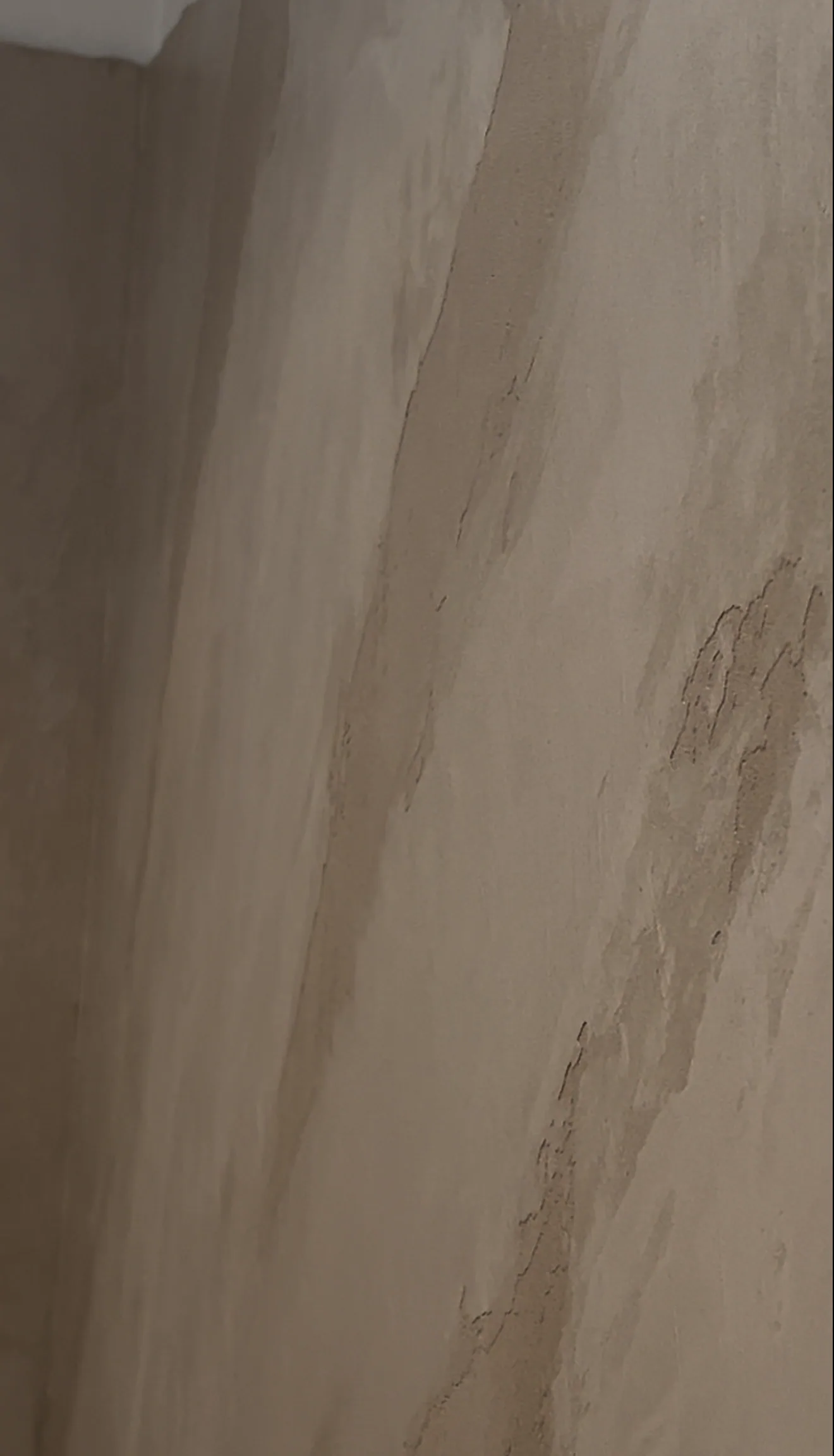 Large seamless micro cement wall with no joins or grout lines